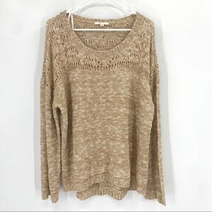 Mine Too Gold Crocheted L/S Top